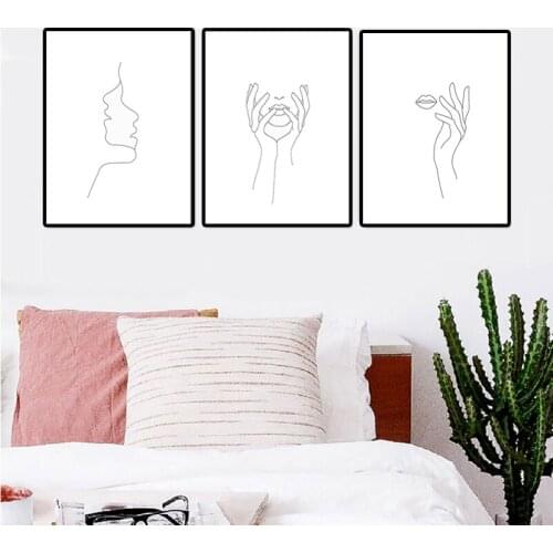 Abstract Wall Art Minimalist Paintings Sketch Line Drawing Nordic Posters and Prints for Living Room Bedroom Corridor Decoration