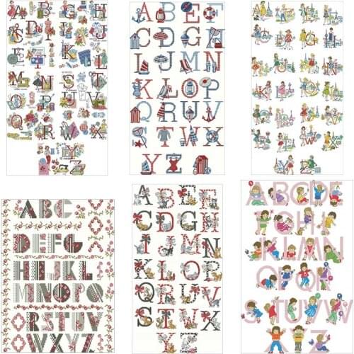 Letters ABC patterns counted 11CT 14CT 18CT Cross Stitch Set DIY wholesale Cross-stitch Kits Embroidery Needlework home decor