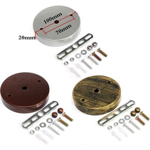 E27 Bulb Lamp Base Holder 100/120mm Lamp Base Ceiling Canopy Wall Lights Mount LED Vintage Pendant Light Lamp Disc Base