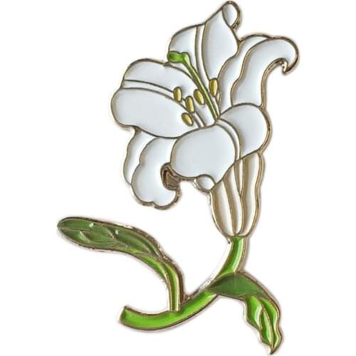 Lily Rose daisy Lotus flower cloisonne enamel Lovely lapel Pin badge brooch Jeans shirt cap Jewelry Gift(300pcs/lot)