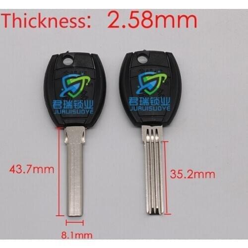 JF132 Double row three slot key embryo House Key Blade Replacement Length 43.7mm (10pcs) Free Shipping