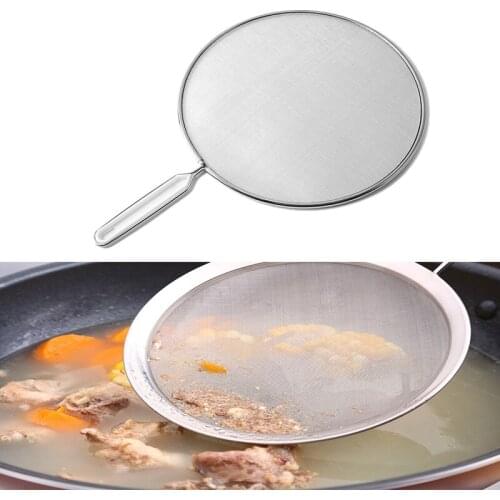 Stainless Steel Kitchen Flour Filter Handheld Screen Mesh Strainer Flour Sieve Oil Strainer Colander Kitchen Tools Grease Filter