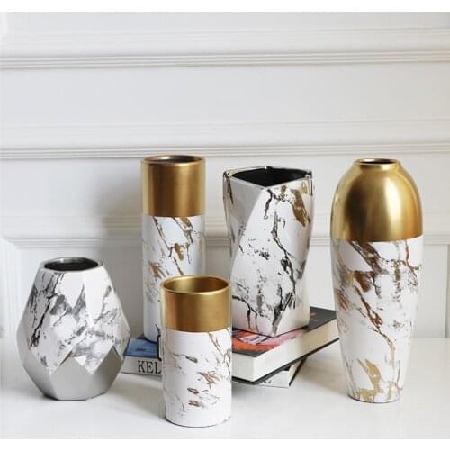 Frosted Ceramic Woonkamer Box Desktop Flower Piece Ornament Marble Pattern Art Bloem Home Decor