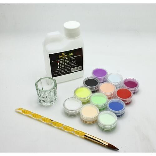4pcs professional makeup set acrylic liquid glitter powder excellent nail glitter nail art makeup set
