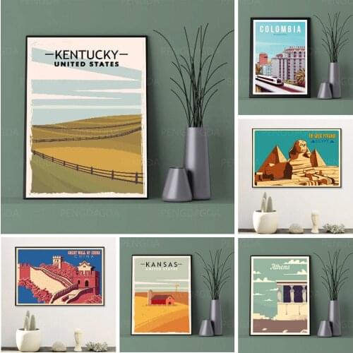 Wall Art Nordic Style Poster Print Egyptian Tower Train Canvas Scenery Painting House Letter No Frame Picture Modular Home Decor