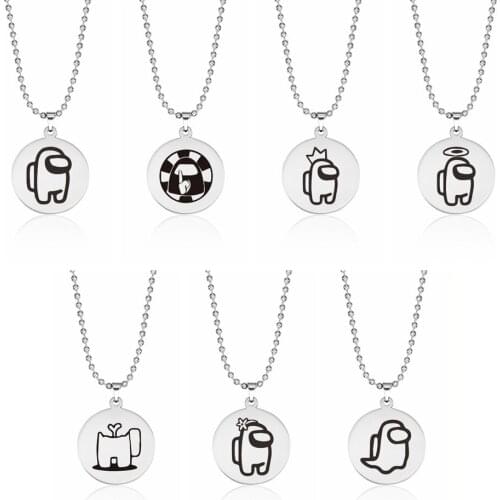 New Necklace Fashion Jewelry Cartoon Doll Stainless Steel Pendant Game Surrounding Mens And Womens Necklaces Wholesale