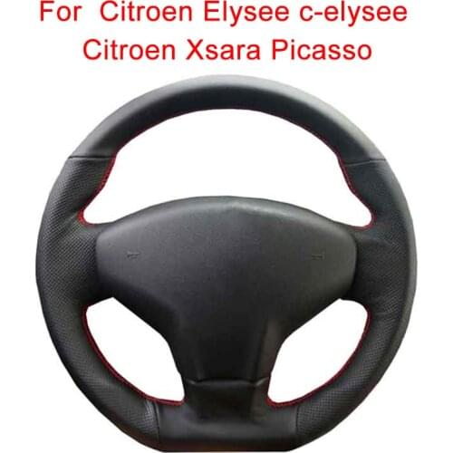 Customized Original Car Steering Wheel Cover For Citroen Elysee c-elysee Citroen Xsara Picasso Leather Braid For Steering Wheel