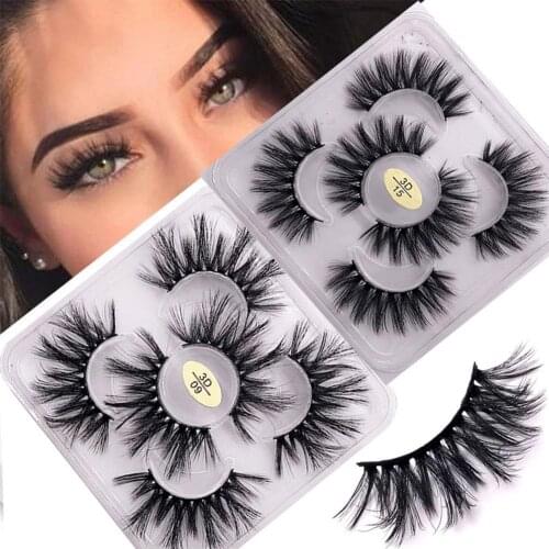 3 Pairs Of Eyelashes Mink Artificial Eyelashes Mink False Eyelashes Dramatic Thick Eyelashes Eyelash Extension