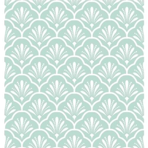 Peel And Stick Damasks Trellis Fan Self-Adhesive Blue And White Wallpaper Prepasted Wallpaper Furniture Stickers Home Decortive