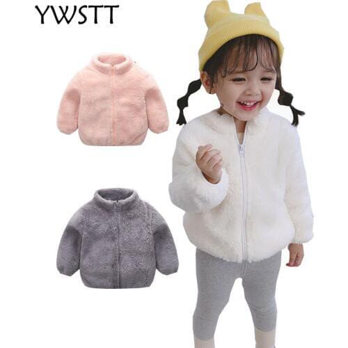 Girls Wool Coat for Childrens Clothes New Winter Boys Fur Jacket Solid Color Baby Kids Jackets Outwear