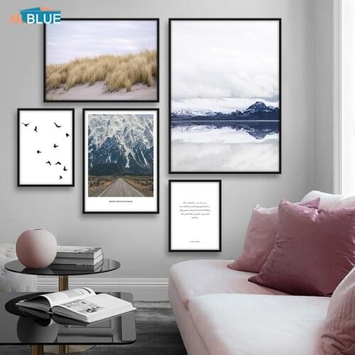 Nordic Posters Prints Landscape Wall Art Canvas Painting Mountain Decorative Pictures For Living Room Scandinavian Home Decor