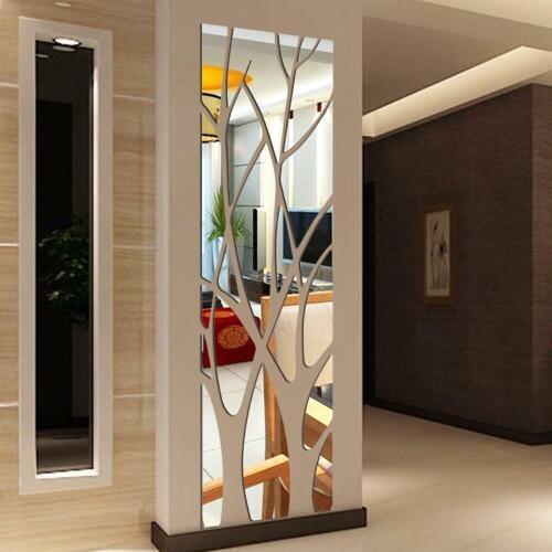 Modern Mirror Style Removable Decal Tree Art Mural Wall Stickers Home Room Decor
