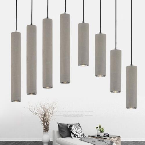 Modern Cement Pendant Lights Cylinder Pipe Kitchen Hanging Lamps Bar Dining Room Industrial Lamp Home Deco Nordic Light Fixtrues