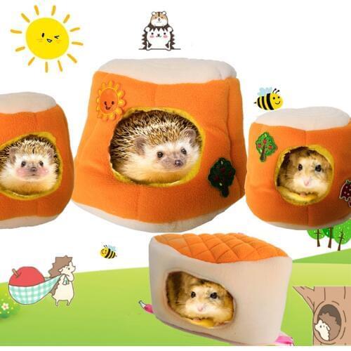 Warm Cotton Tree Stool Bread Shape Small Pet Squirrel Parrot Sugar Glider Hanging Cage Hamster Cage Bed House Hedgehog Nest Toy
