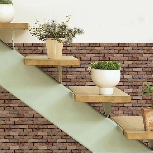 Vintage Simulation Brick Wall Stickers Bedroom Living Room TV Background Wall Decorations PVC Thick Anti-collision Wallpaper