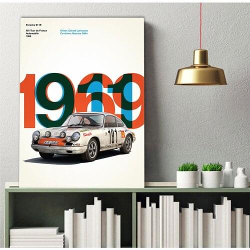 Vintage Car Poster Classic Racing F1 Race Car Artwork Wall Art Picture Print Canvas Painting For Home Living Room Decor