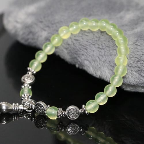 Top quality 6mm round beads high grade natural green chalcedony jades stone beads strand bracelet diy jewelry 7.5inch B1999