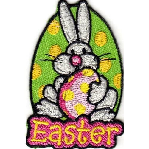 Custom Embroidered patches Easter bunny rabbits IRON ON badges can be customized with your design factory direct no MOQ
