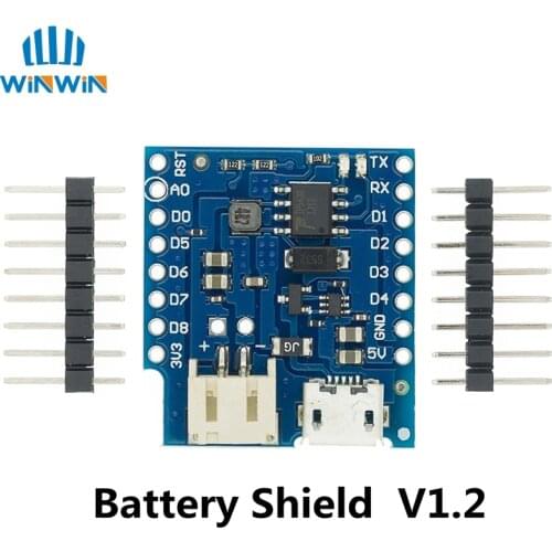 Battery Shield V1.2.0 For WEMOS D1 mini single lithium battery charging & boost