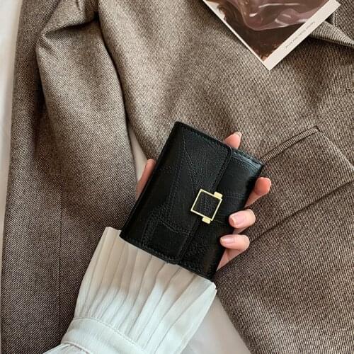 Women Purse Vintage Short PU Leather Wallet Mini Female Purse Money Clip Wallet Retro Fashion Purse Credit Card Holder Wallet