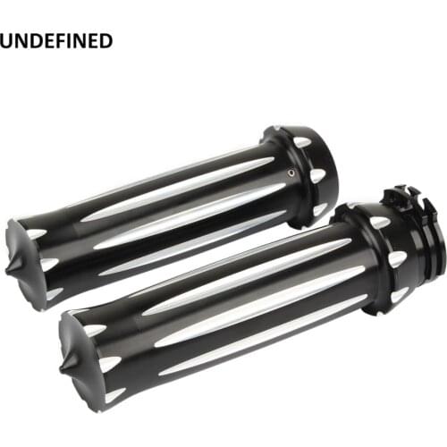 1" Motorcycle Grips CNC Cut 25mm Handlebar Hand Grip Throttle For Harley Touring Dyna Sportster XL Tri-Glide VRSC XR 2008-2017