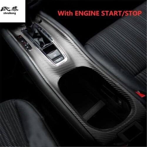 1Lot Carbon Fiber Car Stickers Gear Panel Decoration Cover For 2015-2020 HONDA HR-V HRV Car Accessories