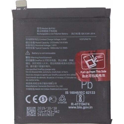 10pcs /lot 3800mAh / 14.7Wh BLP743 Replacement battery For Oneplus 7T One plus 7T Batteries