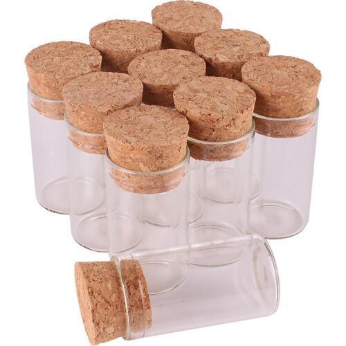 100pcs 6ml size 22*40mm Small Test Tube with Cork Stopper Bottles Spice Container Jars Vials DIY Craft