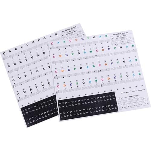 2020 Pro Transparent Piano Electronic Keyboard Key Piano Stave Keyboard Sticker Note Sticker for beginners high quality