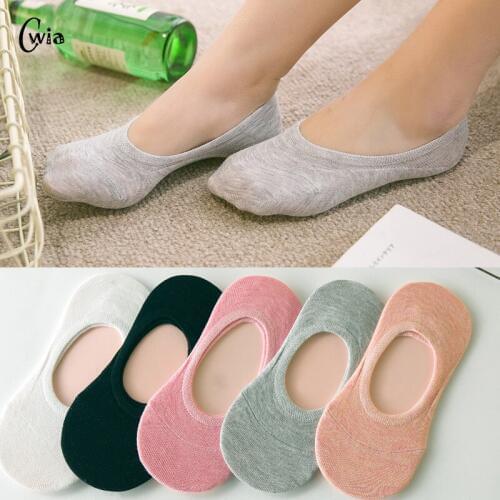 Spring Woman Boat Socks Candy Color Silica Gel Non-slip Solid Color Woman Socks girl boy slipper casual hosiery 3pair=6pcs ws109