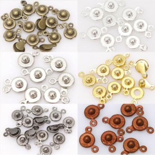30Pcs / Bag 15x8mm Snap Clasps for Bracelets Necklace Jewelry Making Fastener Hooks Connector Charms Findings DIY Accessories