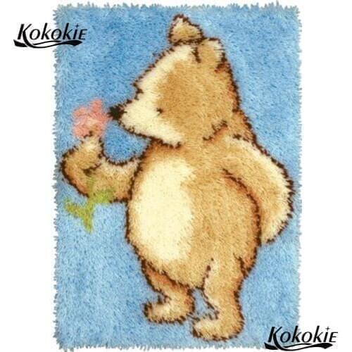 3d carpet embroidery diy tapijt latch hook rug printing vloerklee Foamiran for crafts fat Bear carpet embroidery kit accessories
