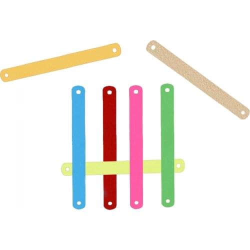 4*40mm brass spray paint multicolor oval double hole geometric long strip charm fashion earring pendant jewelry connecting piece