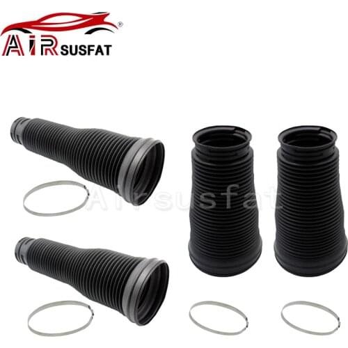 4pcs Front + Rear Air Suspension Shock Dust Cover Boot & Rings For Mercedes Benz W221 S350 S500 2213204913 2213205513 2213205613