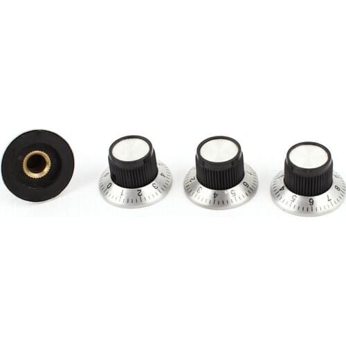 4 x potentiometer Pot metal knob with 0-9 turntable for 6mm shaft knob