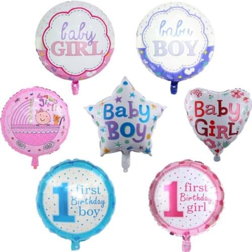6pcs/lot 18inch Pink Angel Baby Balloons for Newborn Birthday Party Supplies Decoration Baby Shower Boy Girl Foil Helium Balloon