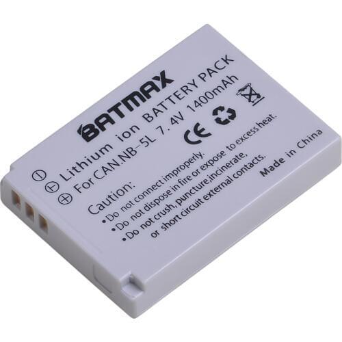 1400mAh NB-5L NB 5L NB5L Camera Battery for Canon S110 SX200 SX210 SX220 SX230 IS HS IXUS 850 870 800 860 990 SD 950 970