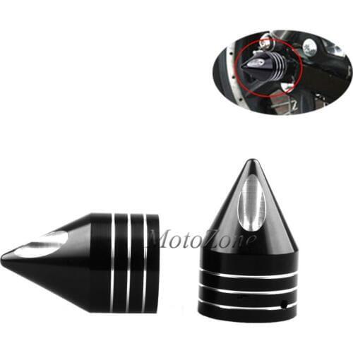 Motorcycle Accessories Parts CNC Cut Spike Front Axle Cap Nut Covers Suit For Harley Dyna Touring Road King