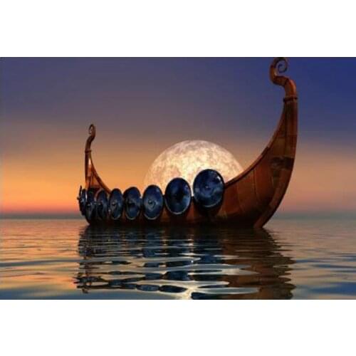 5D DIY Diamond Painting Cross stitch Vikings Ship By Number painting Full drill kits diamond embroidery E1308
