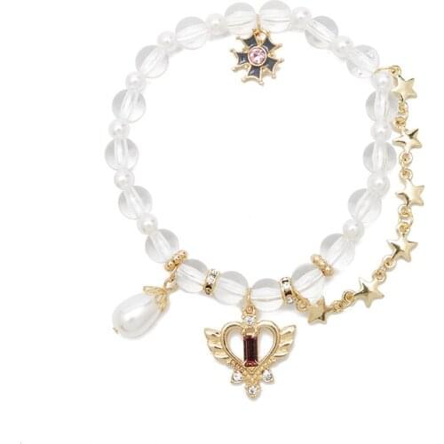 Bohemian Style Handmade Beads Bracelet Fashion Alloy Pendant Women Bangles Wristband Cute Star Bow-Knot Dangle Jewelry Gifts New