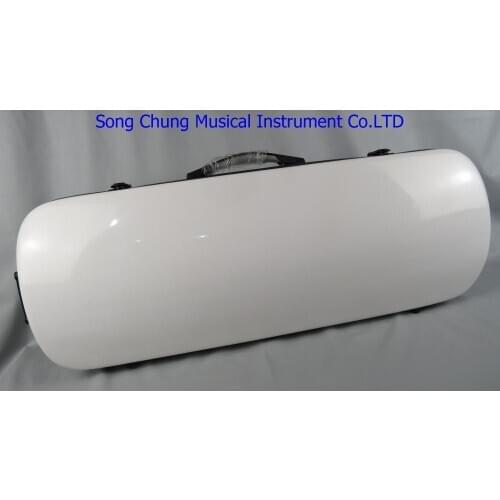 White color viola case, fiberglass adjustable 15-17''viola case,two bows holder