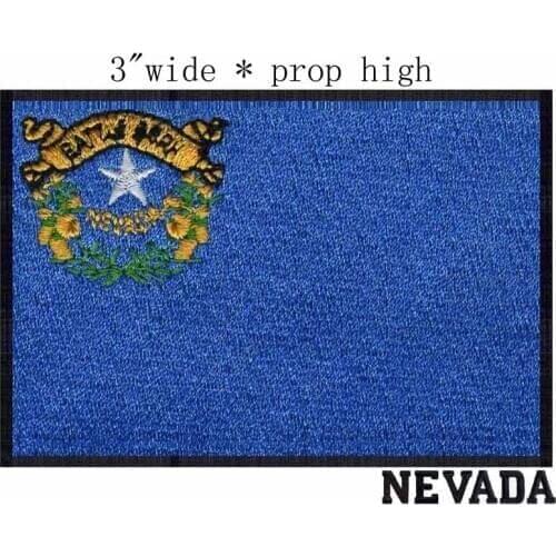 Nevada Flag 3"wide embroidery patch for white star/yellow flower/ribbon
