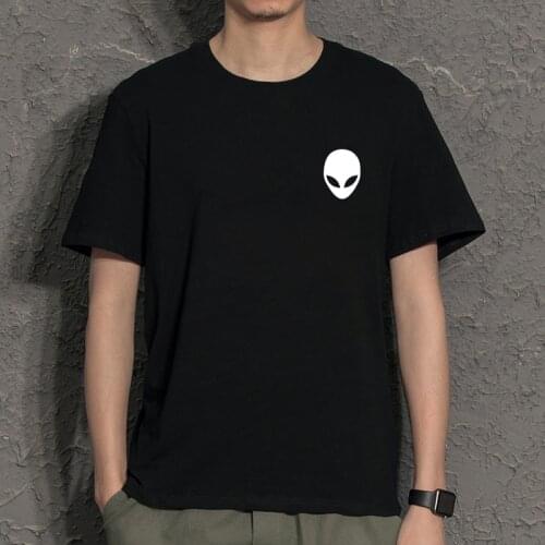 White Alien Mask Cool Printing T-Shirts S-Xxxl Crewneck Tee Shirts Comfortable Loose Man Tshirts Summer Oversized T-Shirt Male