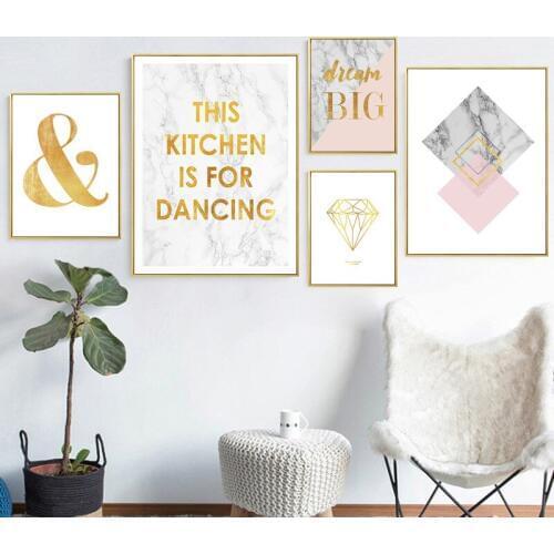 Geometric Marble Square Diamond Abstract Posters and Prints Canvas Painting Modern Wall Pictures For Living Room Decoration