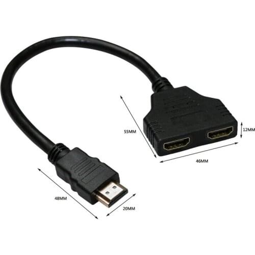 HDMI-compatible Splitter Adapter Converter Male To Female HDMI-compatible 1to 2 Split Double Signal Adapter Convert Cable