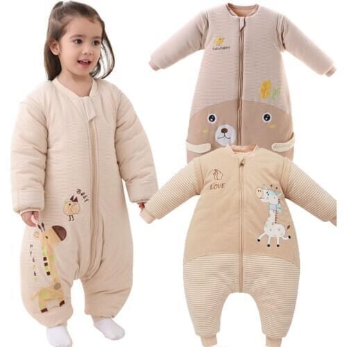 Cotton Thicken Sleeping Bag Baby Carriage Sack For Newborn Baby Cartoon Pattern Children Bedding Split Leg Warm Winter Clothes