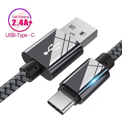 2.4A Fast Charging USB C Type-C Cable For Samsung A22 A32 A42 A52 A72 A12 A82 5G Note 10 9 8 Pro Xiaomi Huawei Mobile Phones