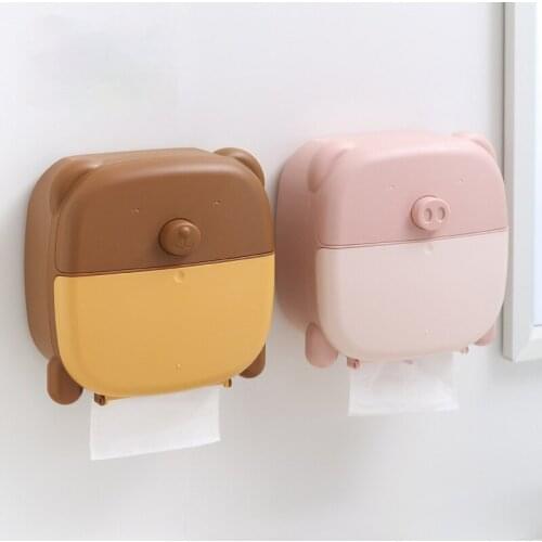 Toilet wall drawing carton cute cartoon toilet roll carton tissue box toilet paper holder multi function shelf