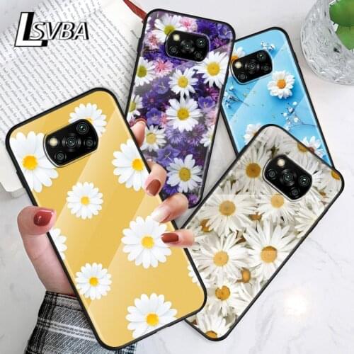 Beautiful Flower Daisy For Xiaomi POCO F3 F2 X3 NFC X2 M2 Pro Tempered Glass Hot New Shell Luxury Cover Phone Case