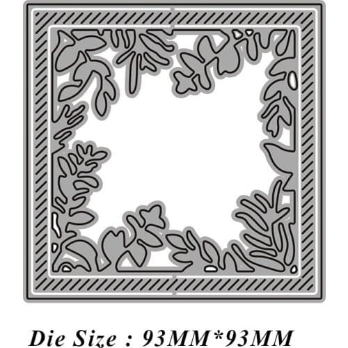 Leaves Border Square Frame 2021 Metal Cutting Dies Cut Die Mold Card Scrapbooking Paper Craft Knife Mould Blade Punch Stencils